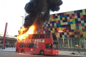 Double-decker bus bursts into flames in the middle of Lewisham