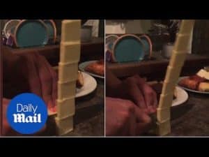 Man hilariously creates leaning stacked tower of butter – Daily Mail