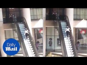 Woman refuses to give up going up the escalator the wrong way – Daily Mail
