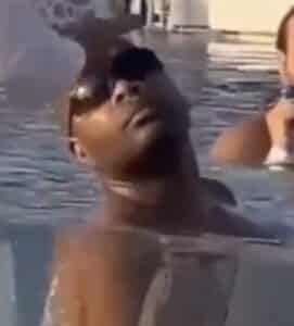 Man caught giving himself a handshake in a pool