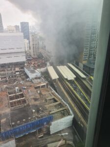 Elephant and Castle station is on fire